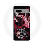 Coque Maniacase pour Google Pixel 7a demon slayer tanjiro nezuko attaque combat