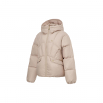 Li Ning Spordielustiili Seeria FW23 Hooajav&auml;line Laos &Uuml;hev&auml;rviline Kapuutsiga Soe Puhvjakk Naiste &Uuml;ler&otilde;ivad Kerge Glasuur-Pruun AYMT110-2 XXL