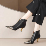 Seksikad terava varbaga &otilde;hukesed kontsad 2024. aasta poolsaapad Moodsad naiste kontorijalatsid Br&auml;ndi naistele lukuga naiste saapad Botas De Mujer 35 must