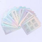 6Pcs Nail Art Vinyls Nagel Schablonen Sticker Irregul&auml;r Muster Stencil Stickers random