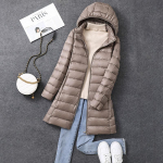 Kerge ja &otilde;huke naiste sulejope, keskmise pikkusega, s&uuml;gis- ja talvine &otilde;huke, kapuutsiga suur mantel, eemaldatav kapuuts XXXL khaki