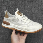Mood ehtsast nahast meeste vabaajajalatsid &otilde;ues Meeste spordijalatsid Mugavad hingavad jooksujalatsid Kerged spordijalatsid Zapatillas Hombre 38 valge