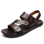Moodsad meeste sandaalid &Uuml;hev&auml;rvilised PU-nahast meeste kingad Suvised Mugavad Avatud varba nahast meeste sandaalid Rannik Rooma Zapatos Para Hombres 38 must