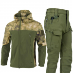 Soe Shark Skin jope &uuml;likond meeste s&uuml;gistalvine veekindel paksendav Soft Shell &uuml;likond pluss Velvet Cargo p&uuml;ksid 2-osaline komplekt XXXXL