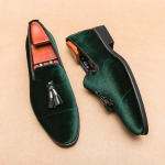 Moodne Luksusbr&auml;nd Suede Rohelised Mokassiinid Meestele Slip-on Tutt Pehme Nahk Pulmajalatsid Madalad Meeste Jalatsid Vabaaja Jalan&otilde;ud Nubuk Nahast Jalatsid 38 roheline