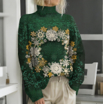 J&otilde;ulud naiste kampsunid kootud kampsun armas s&auml;rk s&uuml;gise kaelusega pullover Topid S roheline