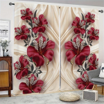 Kuldne teemant roosilill Lilleline akenkardinad elutuppa laste magamistoale vannitoale k&ouml;&ouml;k kontoriuksele kodukaunistus 2tk W110X240H(cm)x2Pcs&Grommet Top