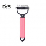 Lemmikloomade lahtiharutav kamm k&auml;eshoitav aluskarva reha koertele kassidele Kahepoolne roostevabast terasest hammaste puhastamise hari h&otilde;renemise eemaldamiseks S roosa