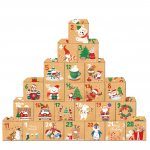 24pcs Kraft Paper Christmas Advent Calendar Box Candy Box 24 Days Countdown Calendar Gift Boxes Navidad Xmas decor Number Boxes 7x7x7cm