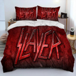 Slayer Heavy Metal Band Music tekkvoodipesukomplekt, tekikott, padjap&uuml;&uuml;r, kuningasuuruses voodipesukomplekt kingituseks AU Single 140x210cm
