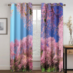 &Otilde;limaal Stiil Lilled Kirsi&otilde;is Valmis &otilde;hukesed aknakardinad Lastele Magamistuba Elutuba Vannituba K&ouml;&ouml;k Ukseesik W50 X H130(CM)X2&Hook