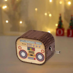 Wooden Music Box as Desk Decor Musical Gift for Children's Holiday Celebration Multicolor A