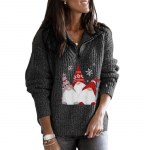 J&otilde;uluvana tr&uuml;kiga lukuga pikkade varrukatega kootud kampsun naistele S