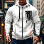 Meeste sportlik vabaaja kapuuts, kardigan, lukuga, mitme taskuga kapuuts L must