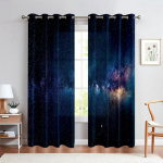 3D Maagilised T&auml;hed Kardinad Planeet Saturn Jupiter Lastetoa Dekor Elutuba Magamistuba K&ouml;&ouml;k R&otilde;du Akna Kardinad 2 tk 50W130H(CM)X2PCS&Grommet Top