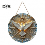 Puidust tuvi uksesilt Rahulinnu teemaline rippuv tahvli kaunistus 2D &uuml;mmargune lameda seina kunstsilt kodukontori baari sisekujunduseks