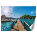 Tapeet Troopiliste saarte palmipuud 100x70 sinine