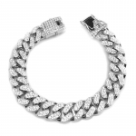 Hip Hop L&auml;ikiv Kuuba Link Keti K&auml;ev&otilde;rud Naised Mehed Rhinestone kett K&auml;ev&otilde;rud Punk K&auml;epael Ehted Kingitus 9inch 23cm kuld