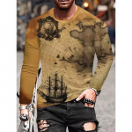 Must-valge Tiger 3D Print Meeste T-s&auml;rk Mood Pikkade varrukatega T-s&auml;rk Casual &Uuml;markaelus T&auml;nava &uuml;laosa lahtine pullover S&uuml;gis S