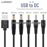 USB-alalisvoolu laadimiskaabel, 5 V toiteallikas mitme pistikuga (5,5 mm, 3,5 mm, 2,5 mm, 4,0 mm, 2,0 mm) DC4.0*1.7 interface, 0.8m, 1A must