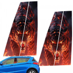 Autokeskuse samba kleebis Autokeskuse veeru kleebis Leekidest haaratud must hunt k&uuml;ljeukse akna katte akna samba postid