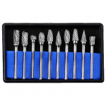 10 tk 1/8 varrega volframkarbiidi frees Rotary brocas com escareador hss terasest koonuspuuri komplekt teemantpuur 10 mm