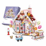 Linna t&auml;navavaade Kommipoe ehitusklotside komplekt DIY Loominguline Muinasjutu Maja Mudel Kokkupandavad Klotsid Laste M&auml;nguasi Kingitus