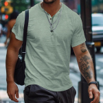 Henry s&auml;rk suvine meeste vabaaja &uuml;hev&auml;rviline l&uuml;hikeste varrukatega T-s&auml;rk meestele Polo meestele Puuvill Meeste T-s&auml;rgid US M(60-70KG)