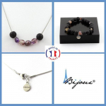 Pierres et Min&eacute;raux. Parure bijoux Bracelet Collier Perles Auralite du Canada + Lave 8 mm. Taille personnalisable.