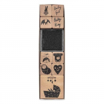 9 tampons en bois avec encreur - B&eacute;b&eacute;