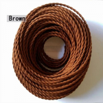 0,75mm*2 soonega elektriline vaskjuhe vintage keerutatud kangasjuhe kootud 2 soonega tekstiiljuhe ripplambi juhe Edisoni valgustus 50m pruun