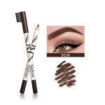 Kahe otsaga puidust pulgaga kulmupliiats kulmuharjaga kolmem&otilde;&otilde;tmeline naturaalne leopardimustriraud viis pruuni hea joonistamine lihtne v&auml;rvimine