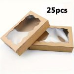 25 tk Premium j&otilde;upaberist kinkekarbid l&auml;bipaistva aknaga, mis sobivad ideaalselt k&uuml;psiste jaoks Macarons kommide t&uuml;kkideks, ideaalne pulmapidude ja kaunistuste jaoks 25pcs