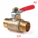 Messingist kuulventiil 1/8 1/4 3/8 1/2 isane Bsp-keerme k&auml;epidemega 1/4