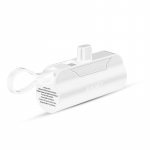 EAGET Kaasaskantav Power Bank 5000mAh Mini tasku Mobiiltelefoni Laadija Sisseehitatud Kaabliga Kahe USB-C Portiga 15 pro/15 Pro Max Android Telefonidele. valge