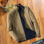 Meeste puuvillane kahepoolne jakk p&uuml;stkraega - Kerge kevad/s&uuml;gisjakk keskealistele isadele 2XL khaki