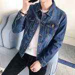 Meeste moodne lahtine teksajakk - Hongkongi ja Korea stiil kevadeks/s&uuml;giseks XXXL
