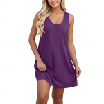 Naiste vabaaja suvekleit taskutega suvine boho rannakleit, p&uuml;hadekleidid naistele T-s&auml;rgid kleit U-kaelusega lahtised varrukatega kleidid XXXL tumelilla v&auml;rv