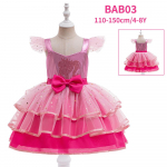 Barbie printsessikleit t&uuml;drukutele - lehvivate varrukatega tordikleit cosplay ja festivalietenduste jaoks 110cm