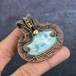 Ruby Fuchsite Handmade Copper Eire Wrap Jewelry Pendant 2.17 v4b43