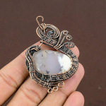 Dendrite Opal Handmade Copper Wire Wrap Jewelry Pendant 2.76 w0k04