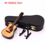 Mini Full Angle Folk Guitar Guitar Miniature Model Puidust minimuusikainstrumentide mudelite kollektsioon M: 16CM