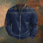 Meeste Retro Casual gradienttr&uuml;kiga kampsun L