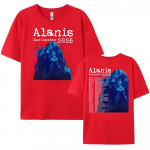Alanis Morissette 2025 maailmaturnee T-s&auml;rk L&uuml;hikeste varrukatega O-kaelusega Naiste/Meeste T-s&auml;rgid T&auml;navamood Hip Hop Unisex Puuvillased Topid L