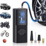 Rehvit&auml;itur Kaasaskantav &Otilde;hukompressor, 150 PSI Kaasaskantav &Otilde;hupump Autorehvidele, LED-r&otilde;hun&auml;idik, 3x Kiirem T&auml;itmine Kaasaskantav &Otilde;hupump Autole 6000mAh must