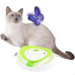 Electronic Interactive Cat Toy Fluttering Butterfly USB 2 in 1 Automatic Teaser Track Ball for
