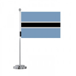 Drapeau de Bureau - Botswana - 14 x 21 cm - Pol&uuml;ester - J&auml;lje rekto/verso - Acier oks&uuml;deerimata