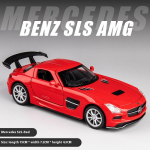 1:32 Mercedes Benz SLS AMG Super Sportauto Sulamist Valatud Mudelauto Heli ja Valgus Laste M&auml;nguasi Kaunistused Poisi Kingitus Kogumine Hobi punane