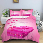 S&otilde;brap&auml;eva tekikott King Queen Romantiline Gnoom Pol&uuml;ester Tekikott Punane S&uuml;da &Otilde;hupall Voodipesukomplekt Armastajatele Paarid EU single(135x200cm)