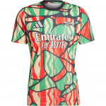 Adidas Arsenal Pre-Match S&auml;rk Mugav Stiilne Mustriga Tr&uuml;kitud &Uuml;mmarguse Kaelusega L&uuml;hikeste Varrukatega Jalgpallis&auml;rk Meeste topid Punane Must IS9996 S